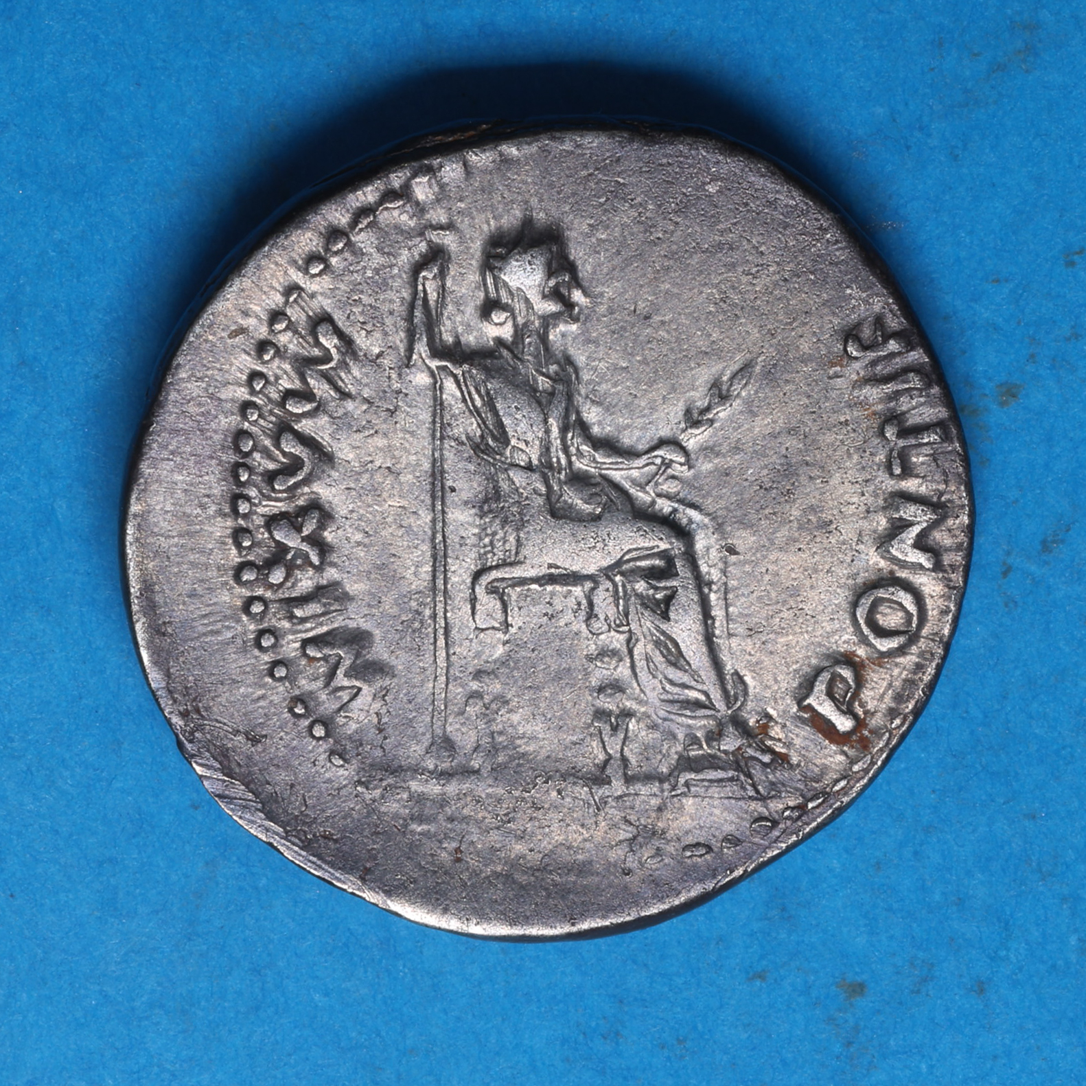 Tiberius AD 14-37 Silver Denarius Tribute Penny Lyon *ex Helmingham hoard* - Image 4