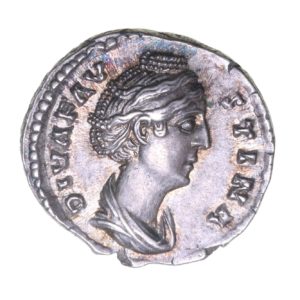 Diva Faustina Wife of Antoninus Pius AD 138-161 Silver Denarius Rome