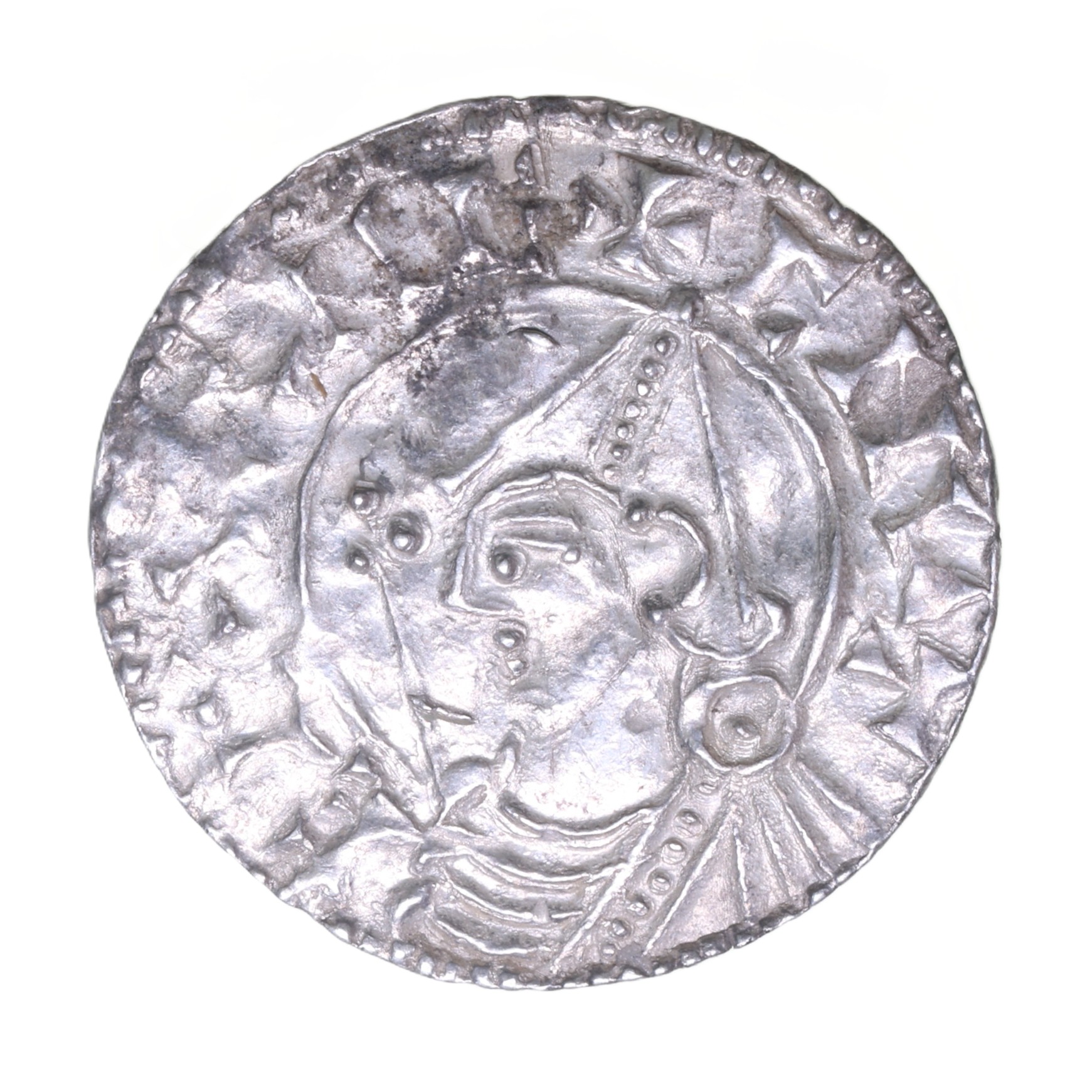 Cnut AD 1016-1035 Silver Penny Pointed Helmet Type Cambridge