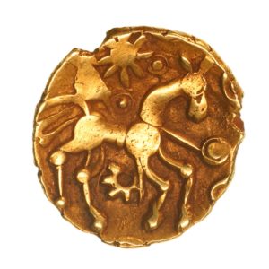 Regini & Atrebates c.60-50 BC Gold Quarter Stater *Very Rare*