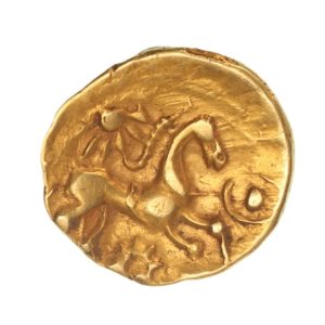 Regini & Atrebates c.60-50 BC Gold Quarter Stater *Very Rare*