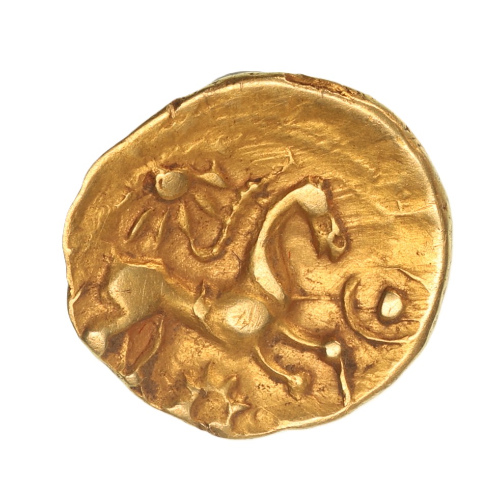 Regini & Atrebates c.60-50 BC Gold Quarter Stater *Very Rare*