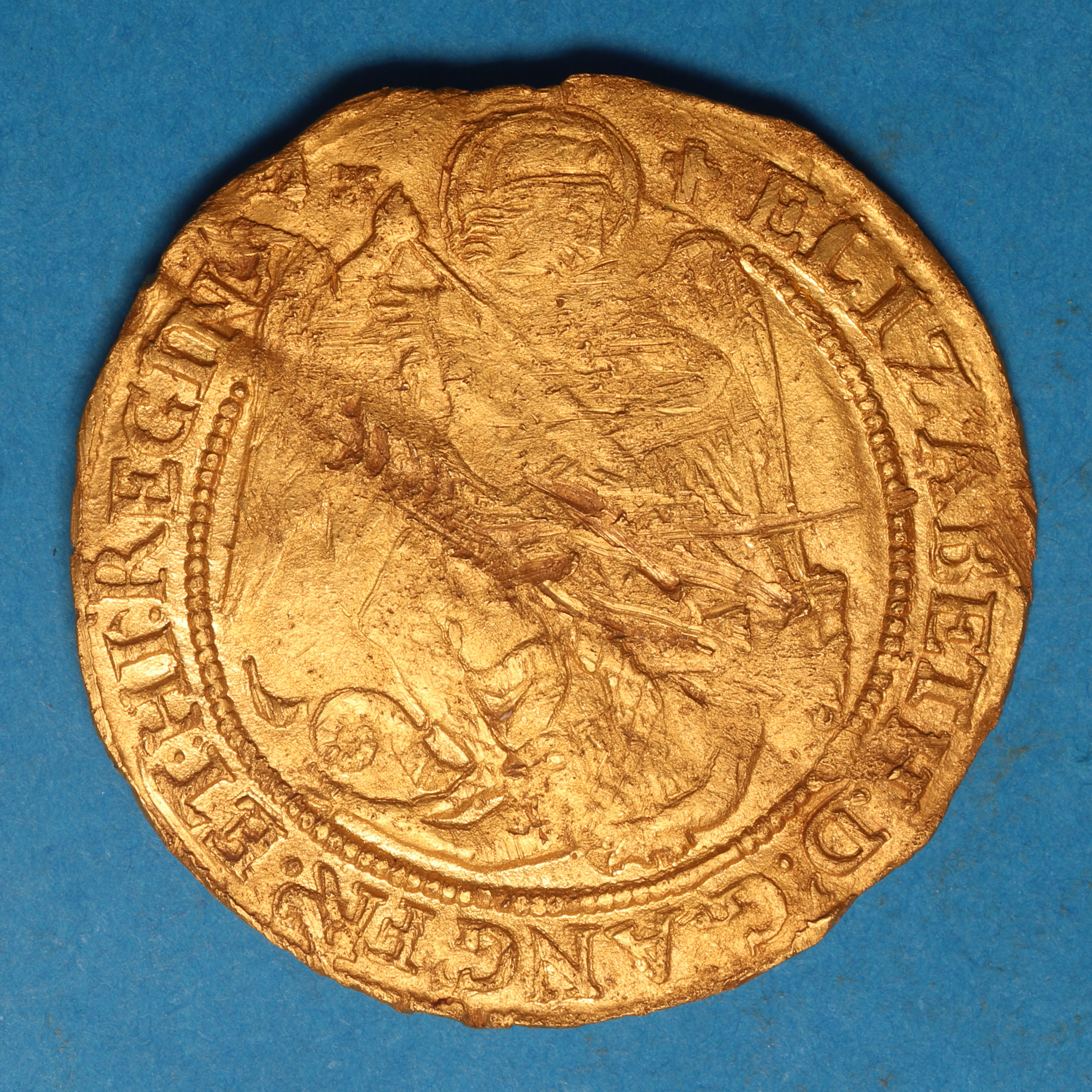Elizabeth I AD 1558-1603 Gold Angel 5th issue - Image 3