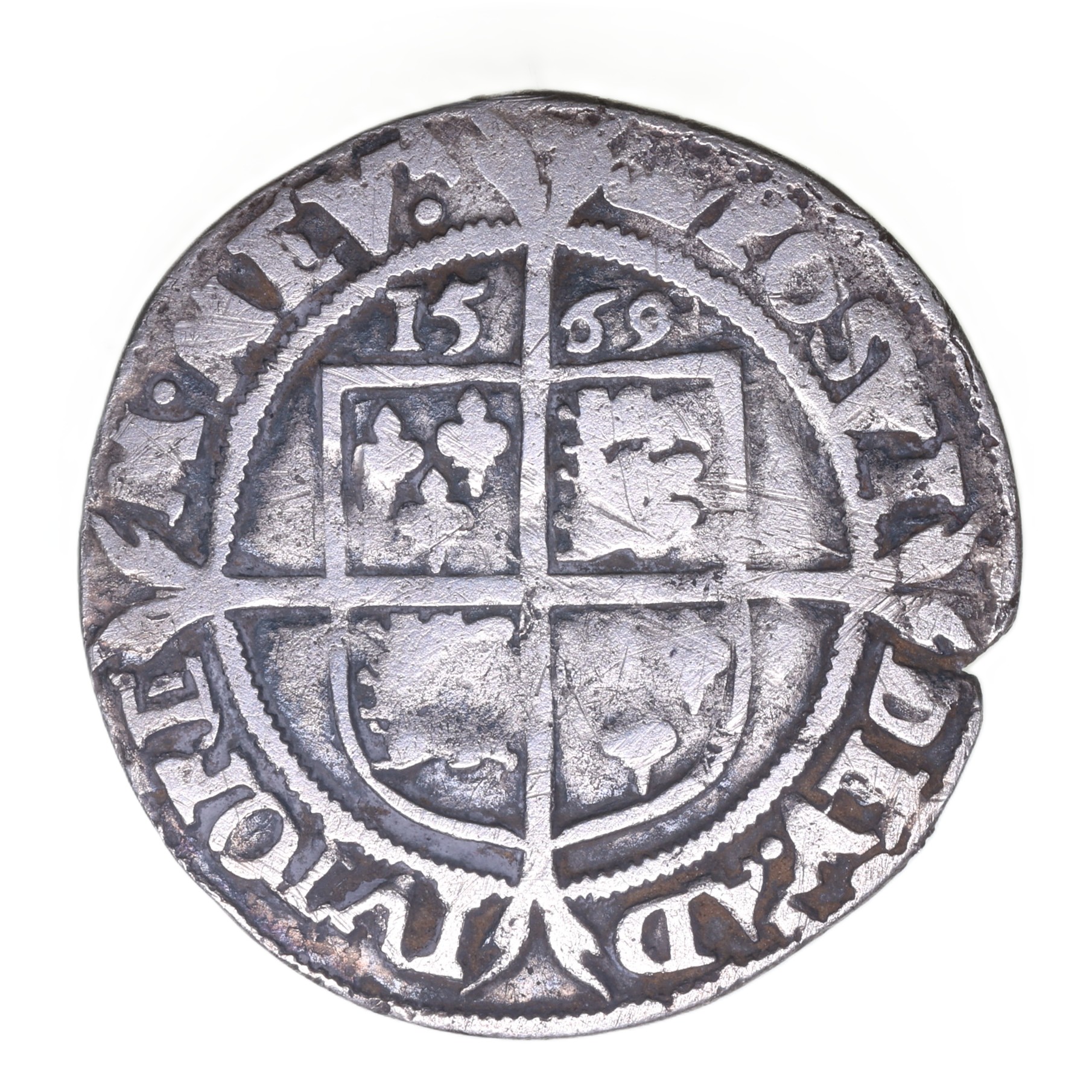 Elizabeth I AD 1558-1603 Silver Sixpence 3rd/4th issue AD 1569 - Image 2