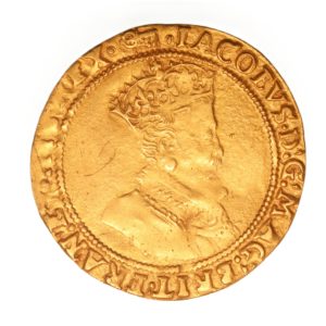 James I AD 1603-1625 Gold Double Crown 5th bust