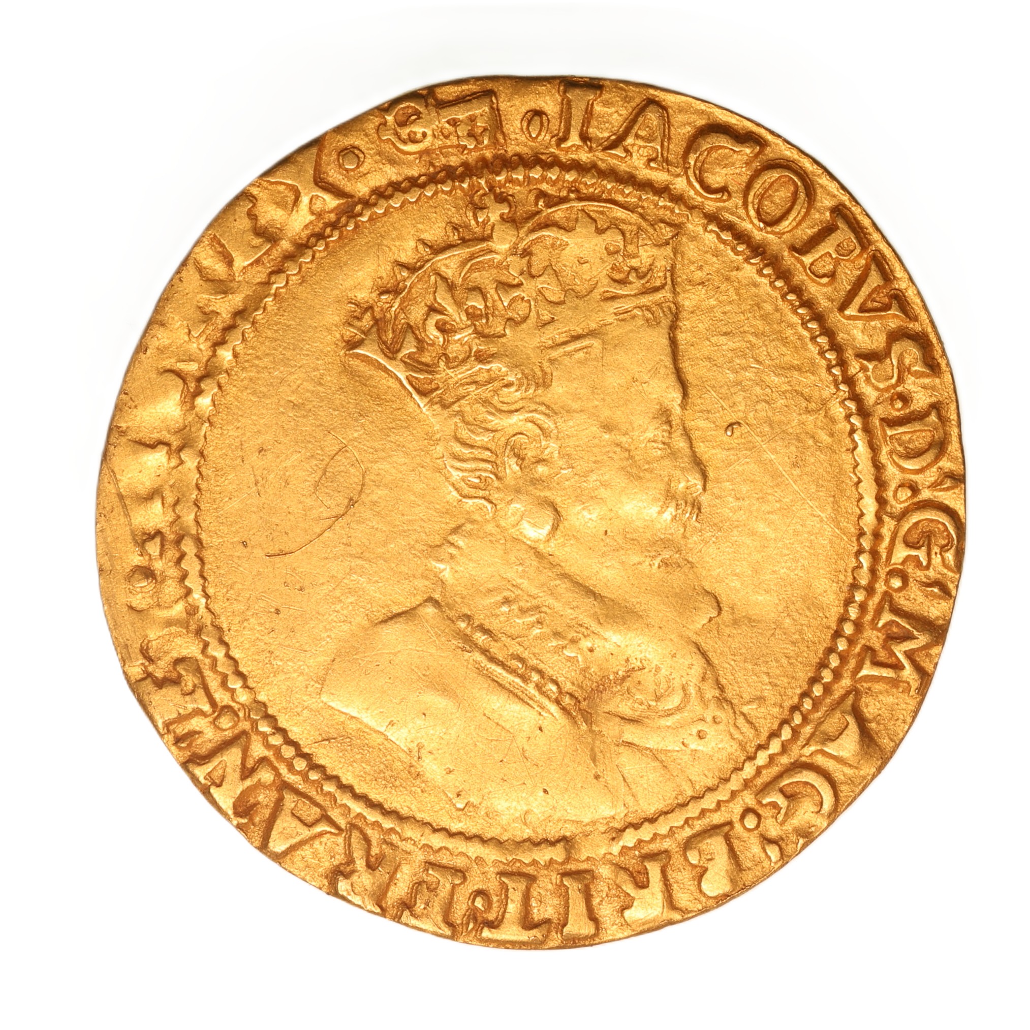 James I AD 1603-1625 Gold Double Crown 5th bust