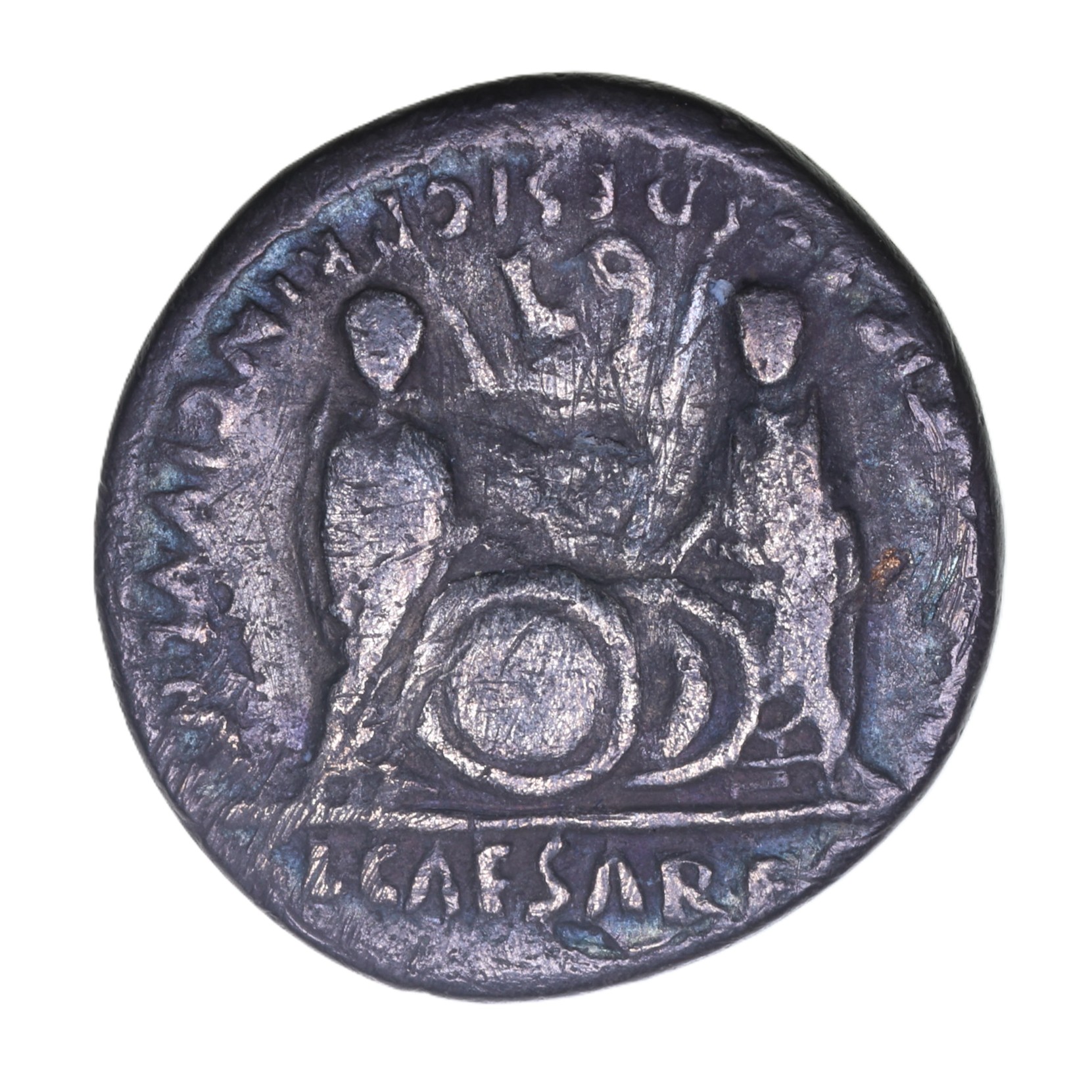 Augustus 27 BC - AD 14 Silver Denarius Lyon - Image 2