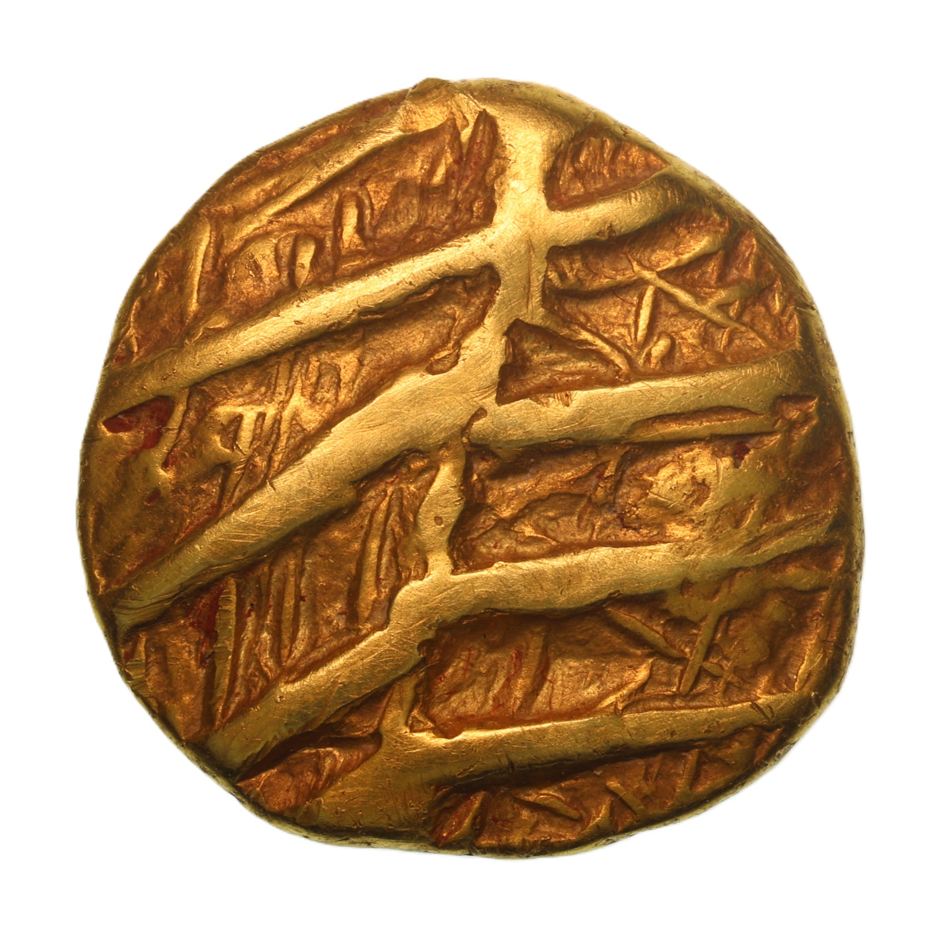 Gallo Belgic Nervii 2nd Century BC Gold Stater Crossed Lines with Lyre *Extremely rare* *ABC Plate coin* - Image 2