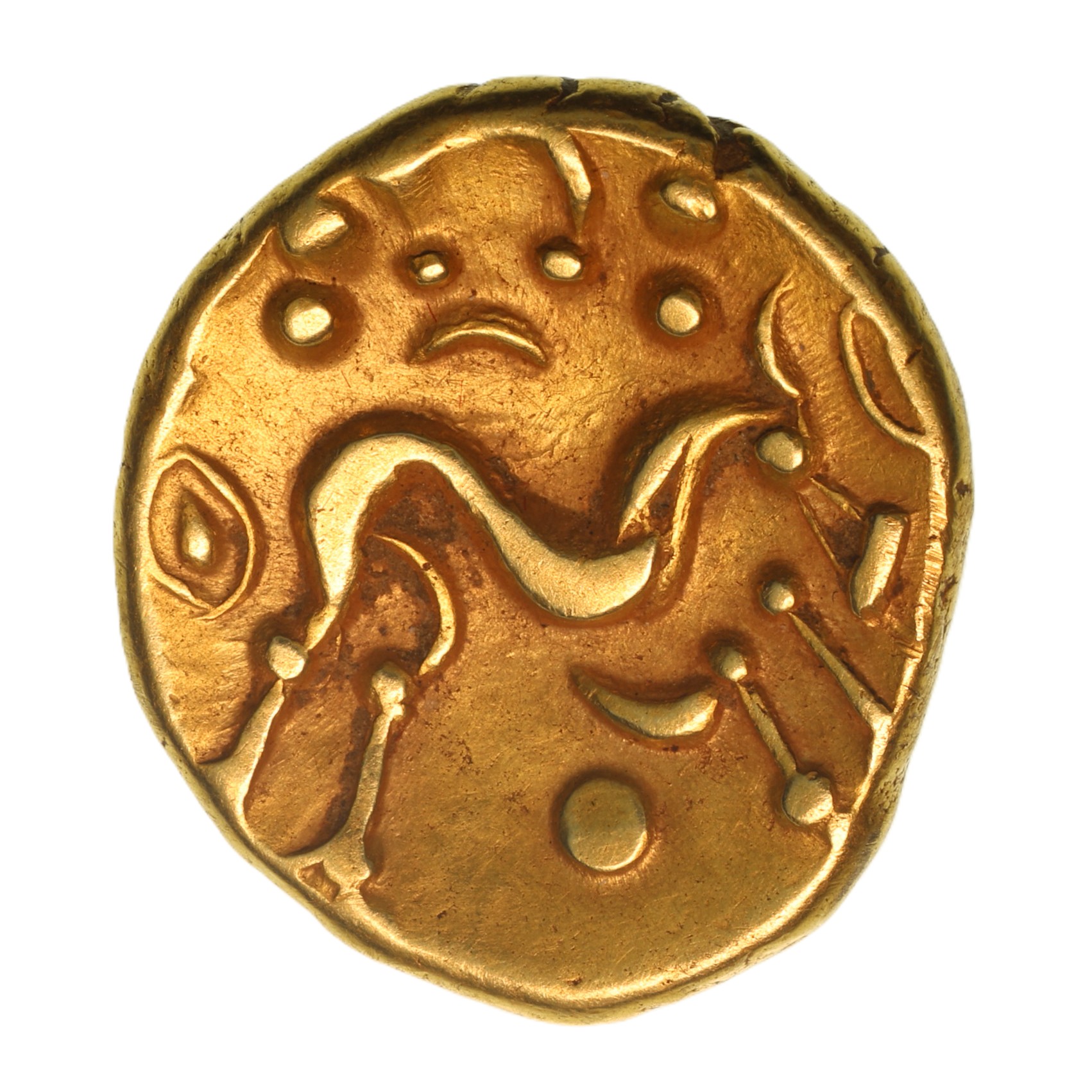 Gallo Belgic Ambiani 1st Century BC Gold Stater Uniface Type