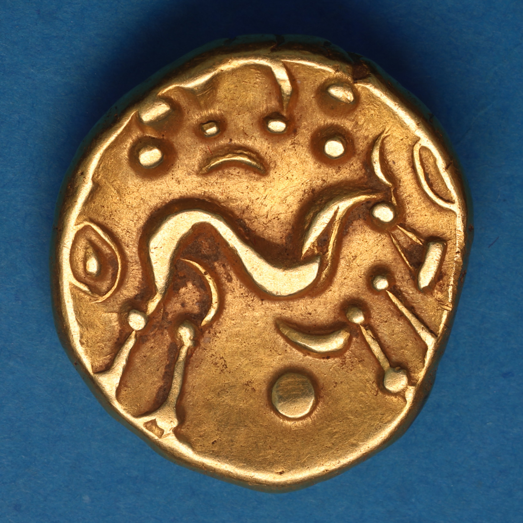 Gallo Belgic Ambiani 1st Century BC Gold Stater Uniface Type - Image 3