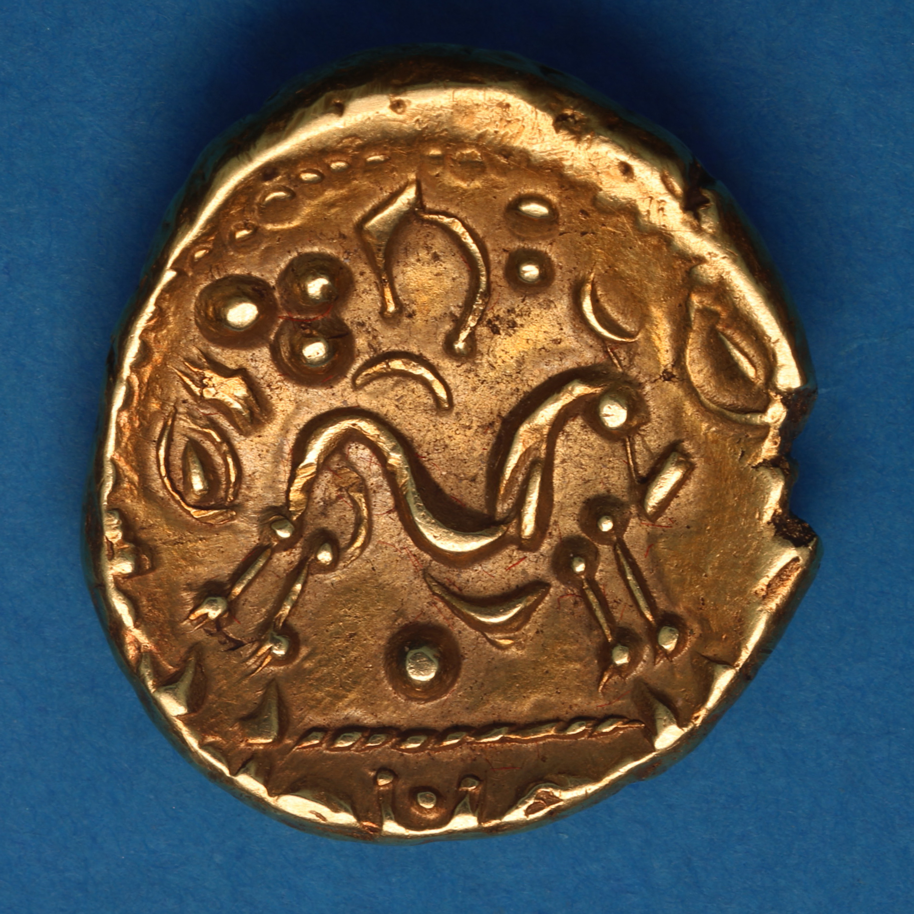 Gallo Belgic Ambiani 1st Century BC Gold Stater Uniface Type - Image 3
