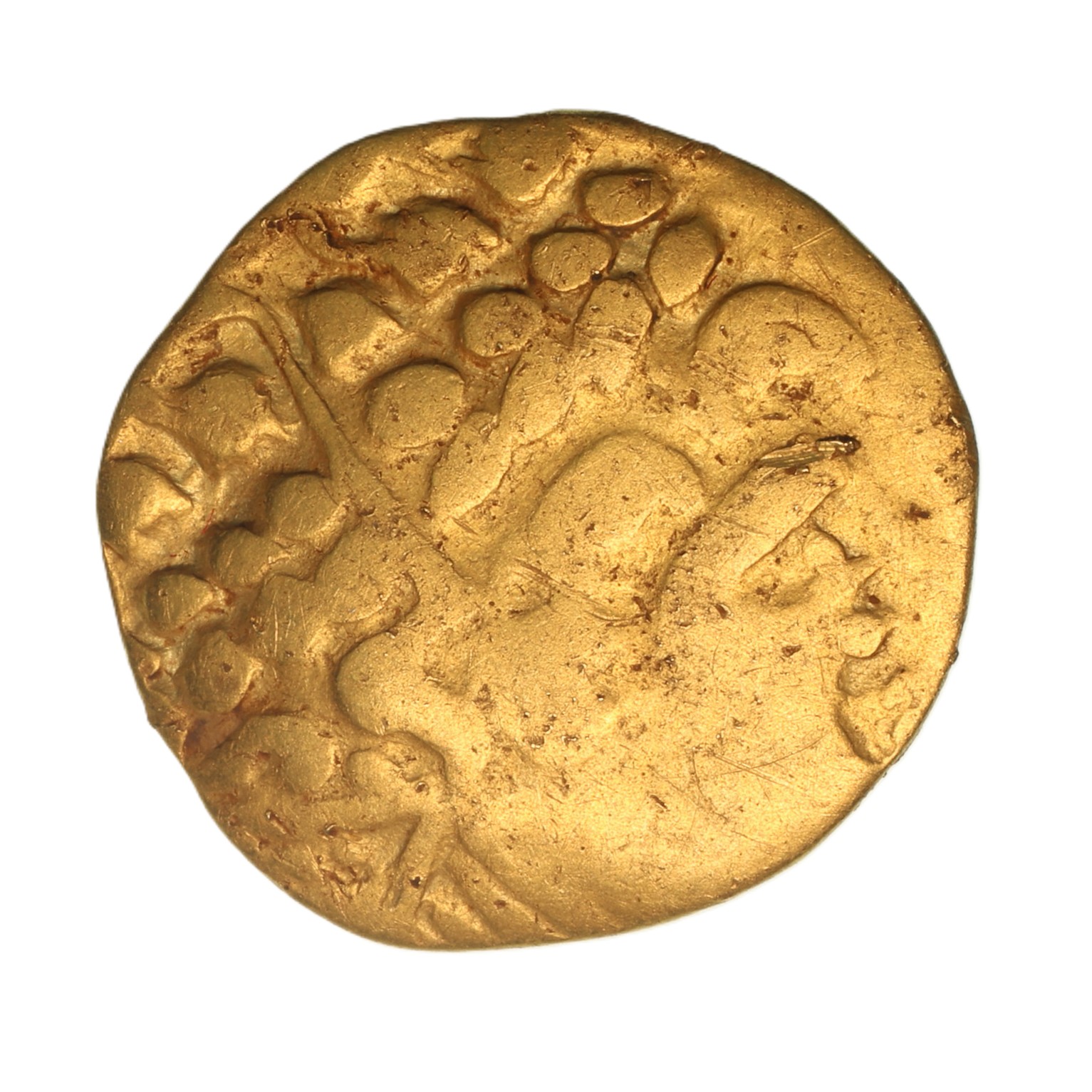 Gallo Belgic Ambiani 2nd Century BC Broad Flan Gold Quarter Stater Right Type Rare*