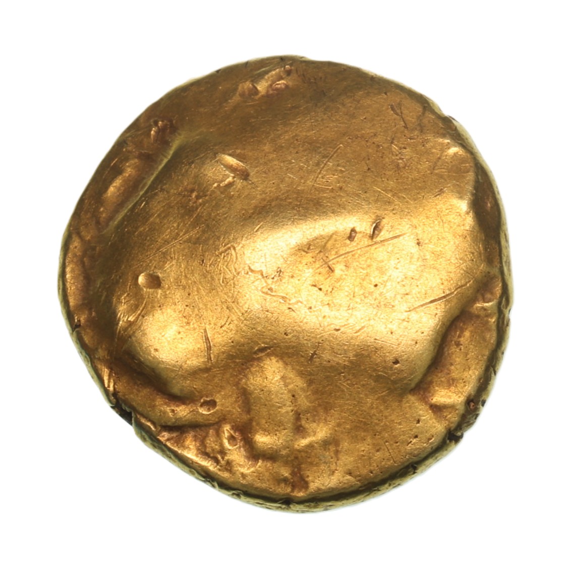 Gallo Belgic Morini 2nd Century BC Uniface Tree Gold Quarter Stater - Image 2