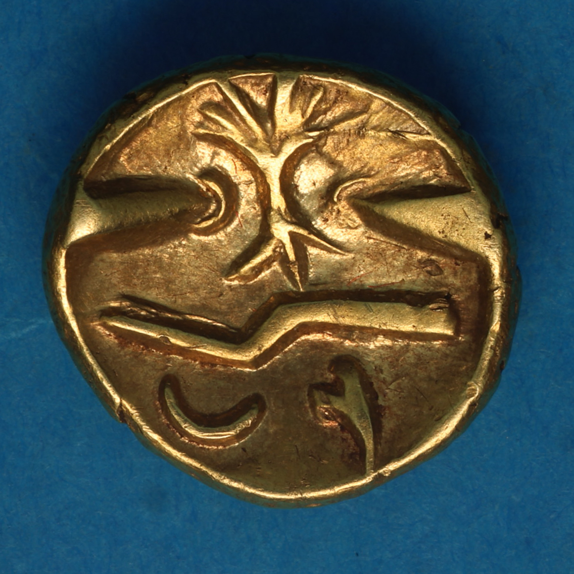 Gallo Belgic Morini 2nd Century BC Uniface Tree Gold Quarter Stater - Image 3
