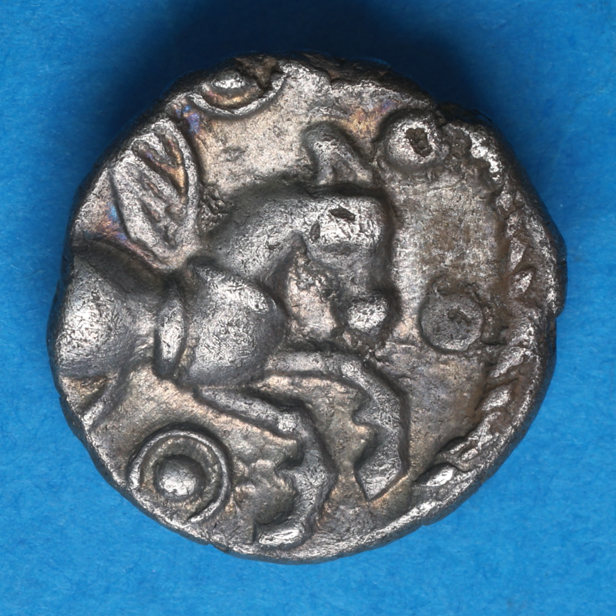 Cantiaci 1st Century BC Torc Head Pegasus Silver Unit *Extremely rare* - Image 4