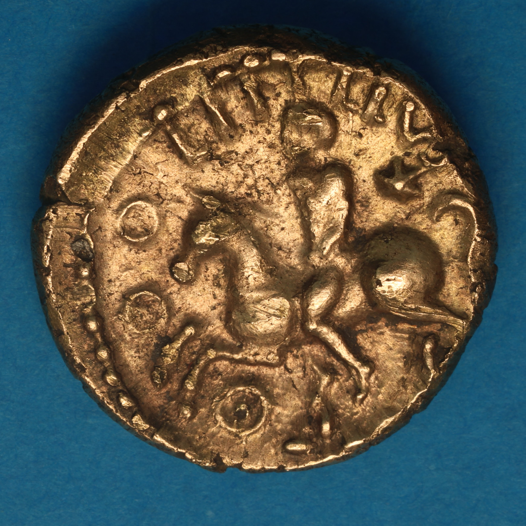 Cantiaci Eppillus c. AD 1-15 Eppillus Wreath Rider Gold Stater *Excessively Rare* *ABC Plate coin* - Image 3