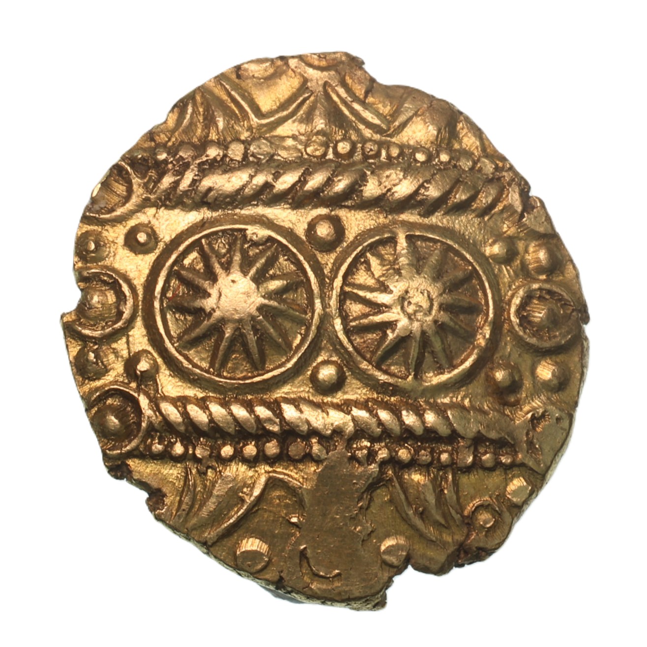 Belgae 1st Century BC Three Wheeler Gold Quarter Stater *Excessively Rare* - Image 2