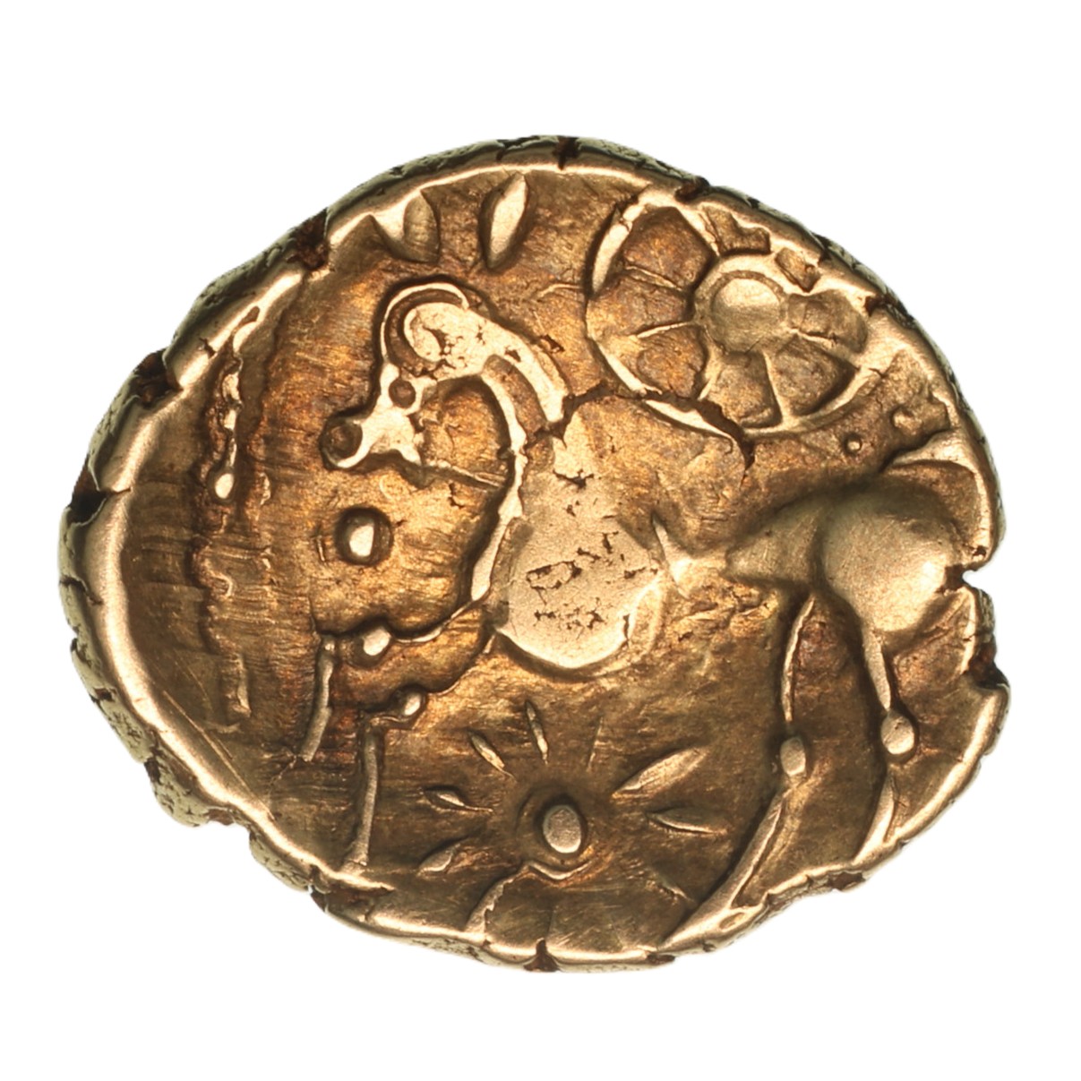 Belgae 1st Century BC Danebury Scrolls Gold Quarter Stater *Excessively Rare*