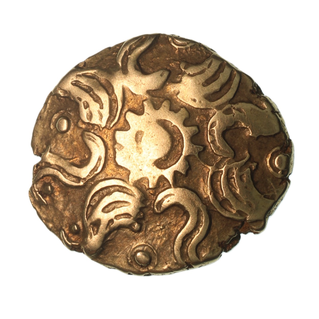 Belgae 1st Century BC Danebury Scrolls Gold Quarter Stater *Excessively Rare* - Image 2