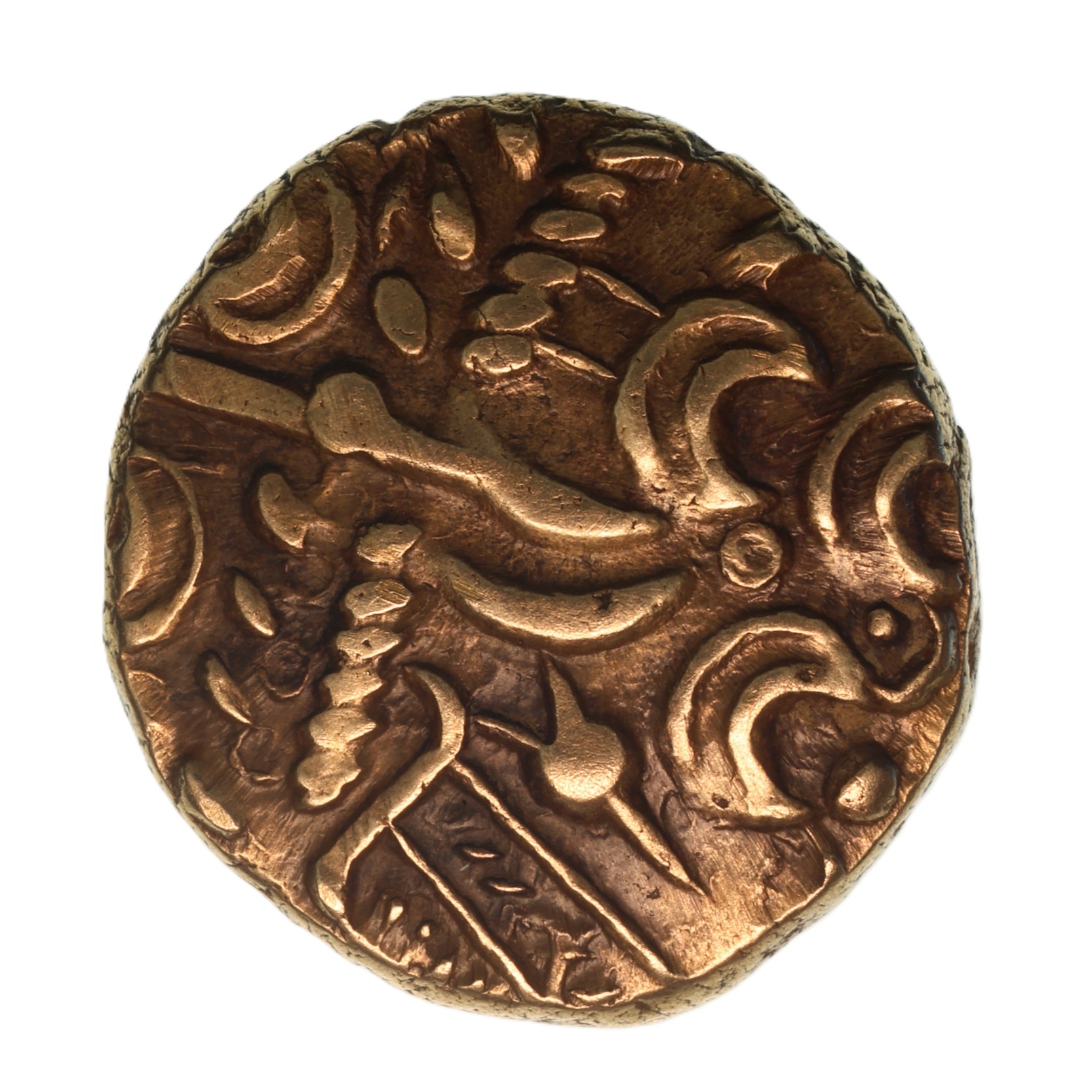 Regini & Atrebates Commios c. 50-25 BC Commios Lawrence Gold Stater *Excessively Rare* - Image 2