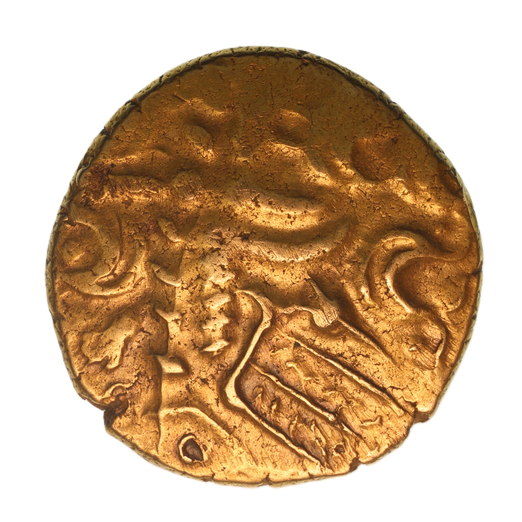 Regini & Atrebates Commios c. 50-25 BC Commios Muzzles Gold Stater *Rare* - Image 2