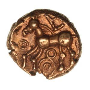 Regini & Atrebates Commios c. 50-25 BC Commios A-Type E-Type Gold Quarter Stater *Extremely Rare*