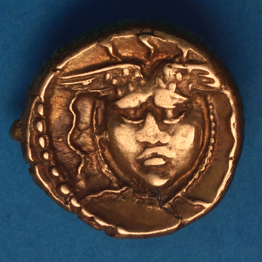 Regini & Atrebates Tincomarus c. 25 BC-AD 10 Tincomarus Medusa Gold Quarter Stater *Very Rare* - Image 3
