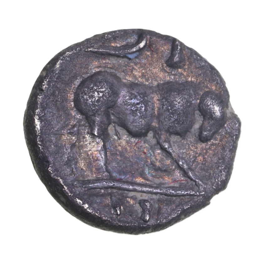Regini & Atrebates Tincomarus c. 25 BC-AD 10 Tincomarus Interlocking Squares CO Silver Minim *Excessively Rare*