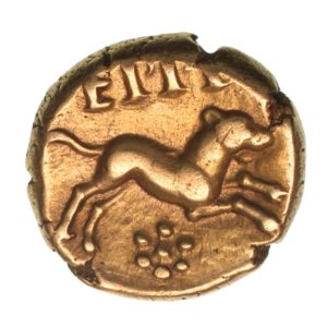 Regini & Atrebates Eppillus c. 25 BC-AD 1 Eppillus Calleva Daisy Gold Quarter Stater *Rare*