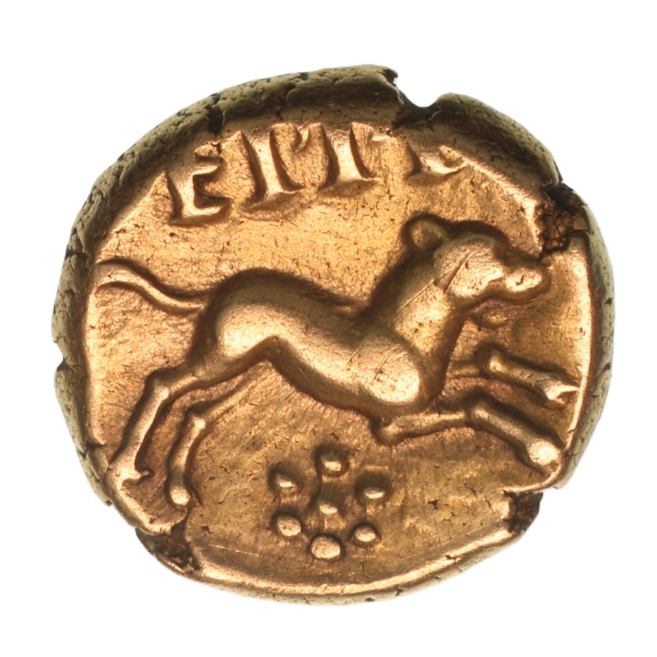 Regini & Atrebates Eppillus c. 25 BC-AD 1 Eppillus Calleva Daisy Gold Quarter Stater *Rare*