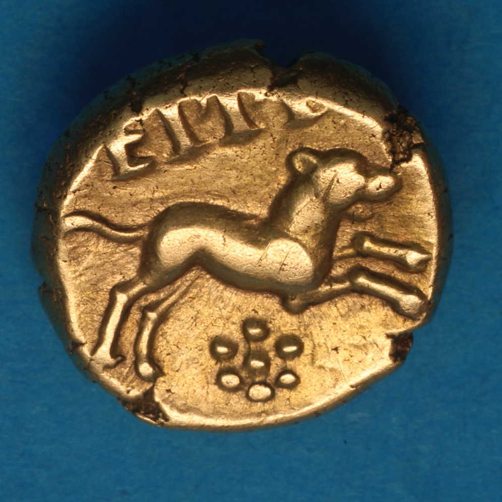 Regini & Atrebates Eppillus c. 25 BC-AD 1 Eppillus Calleva Daisy Gold Quarter Stater *Rare* - Image 3