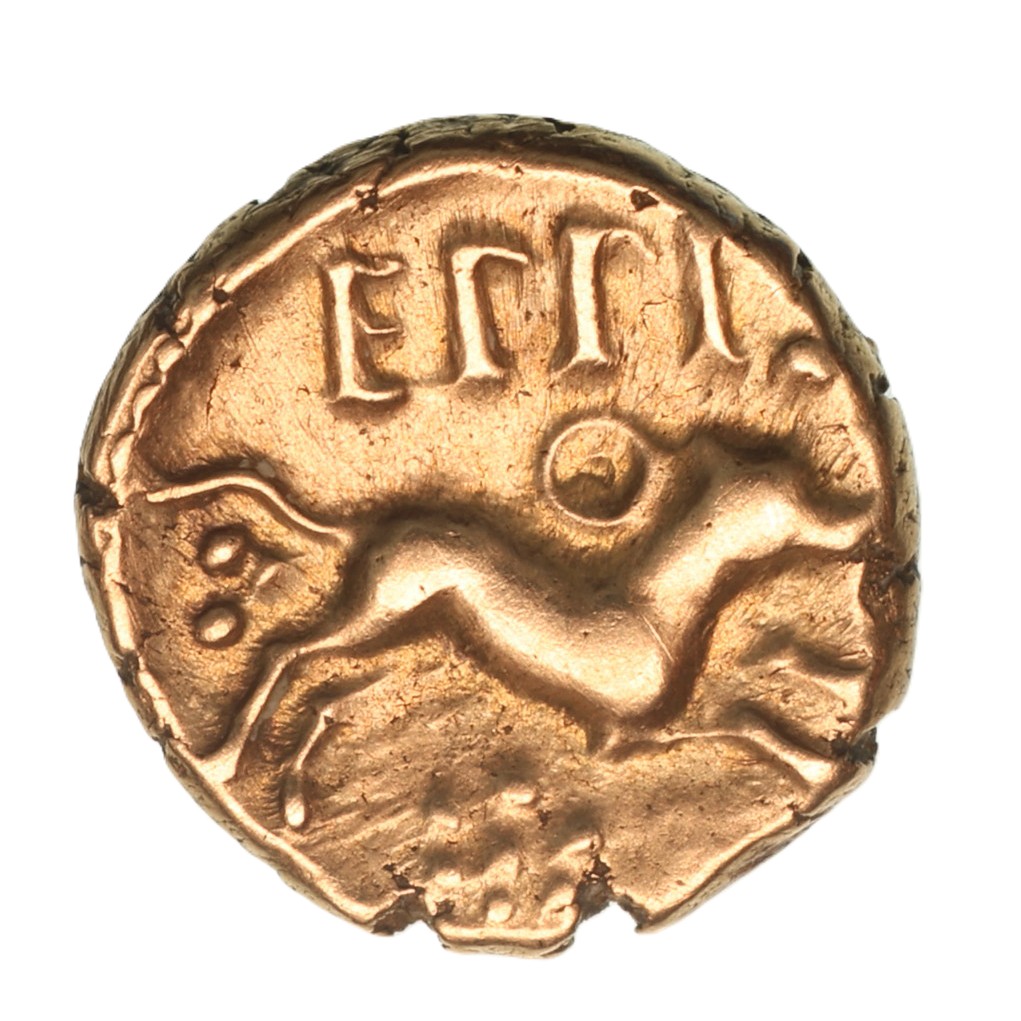 Regini & Atrebates Eppillus c. 25 BC-AD 1 Eppillus Calleva Ring Gold Quarter Stater *Extremely Rare* - Image 2
