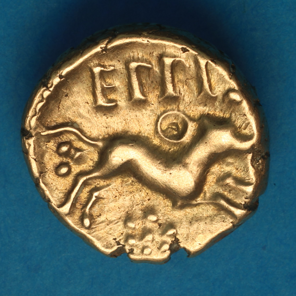 Regini & Atrebates Eppillus c. 25 BC-AD 1 Eppillus Calleva Ring Gold Quarter Stater *Extremely Rare* - Image 4