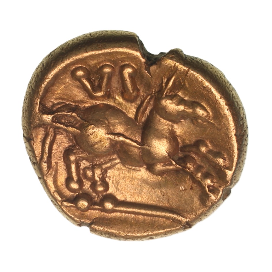 Regini & Atrebates Verica c. AD 10-40 Verica Little Horse Rearing Gold Quarter Stater *Scarce*
