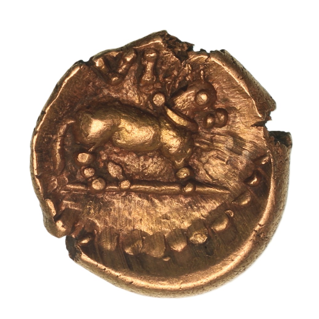 Regini & Atrebates Verica c. AD 10-40 Verica Little Horse Stepping Gold Quarter Stater *Very Rare*