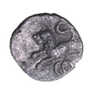 Regini & Atrebates Verica c. AD 10-40 Verica Vir Var Lion Silver Minim *Excessively Rare*
