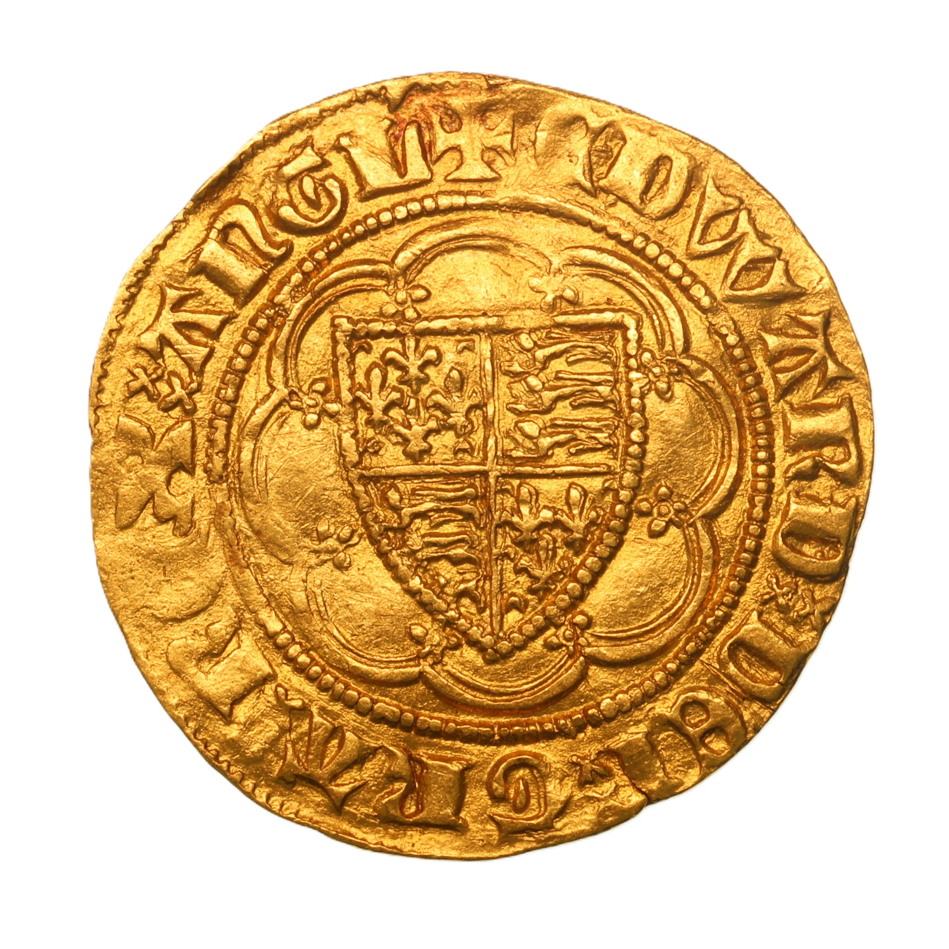 Edward III AD 1327-1377 Gold Quarter Noble Pre Treaty London