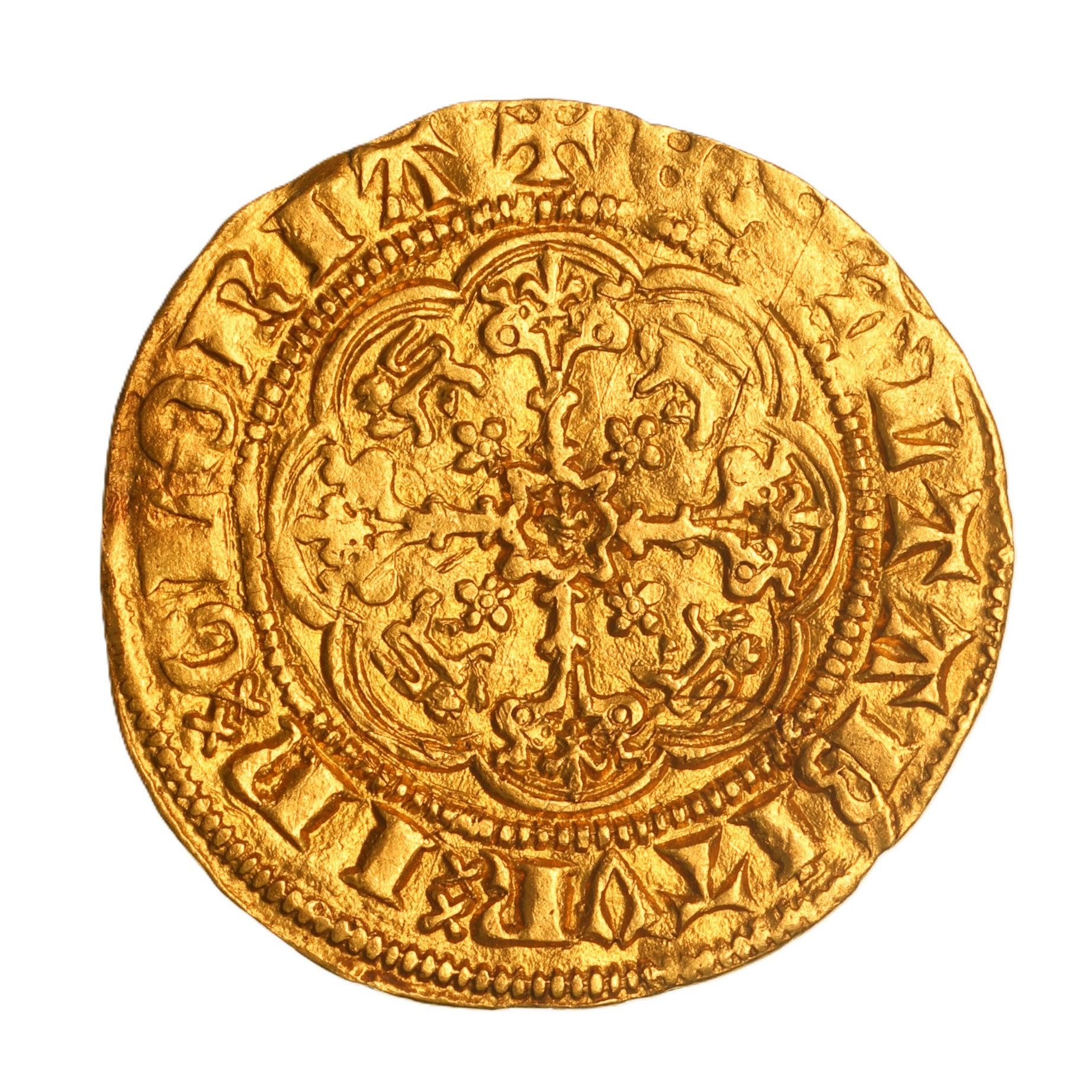 Edward III AD 1327-1377 Gold Quarter Noble Pre Treaty London - Image 2