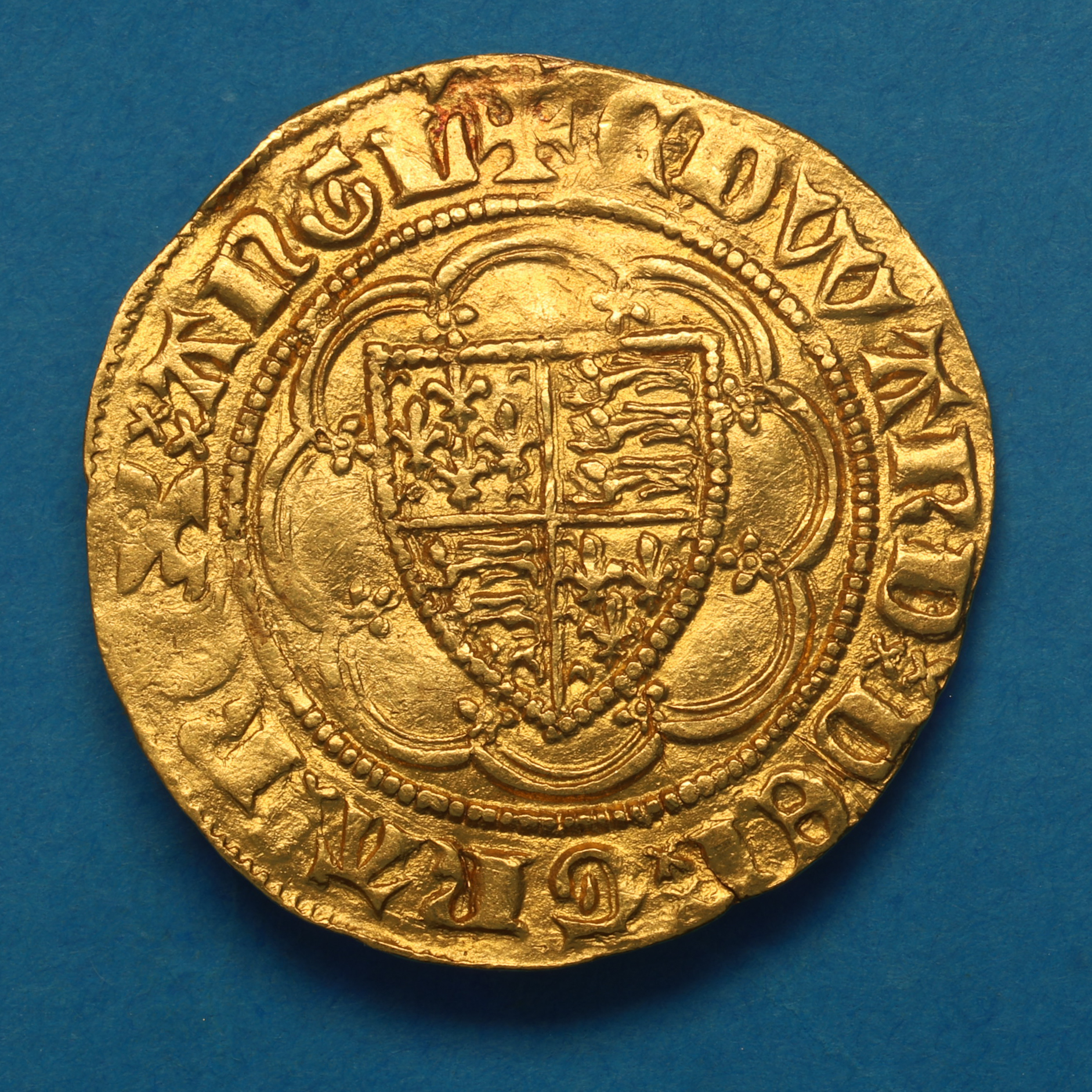 Edward III AD 1327-1377 Gold Quarter Noble Pre Treaty London - Image 3