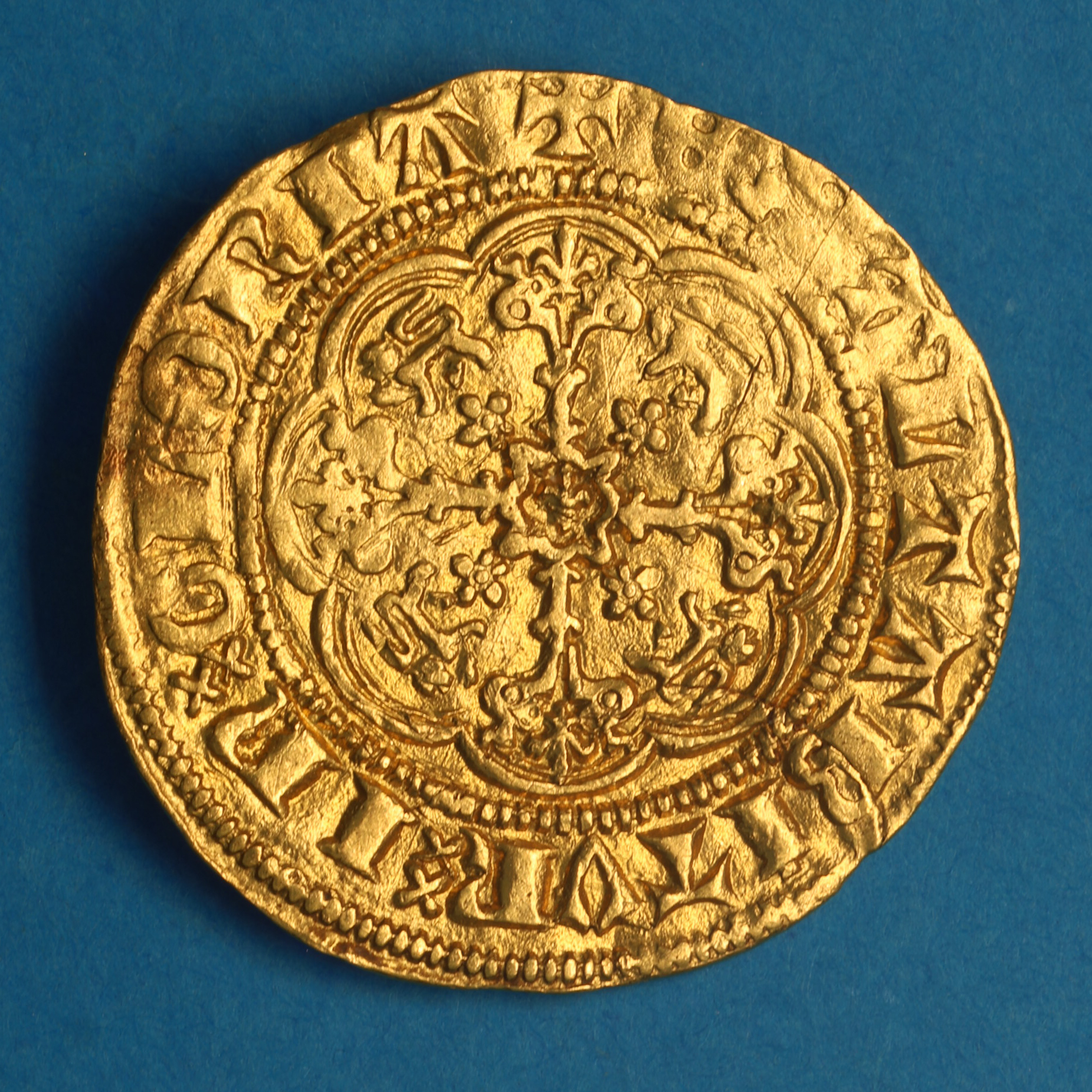 Edward III AD 1327-1377 Gold Quarter Noble Pre Treaty London - Image 4