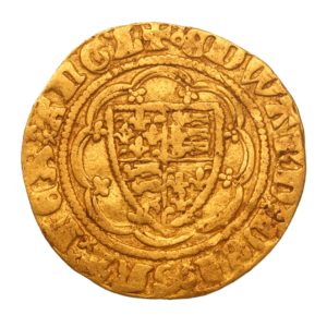 Edward III AD 1327-1377 Gold Quarter Noble Treaty Period London