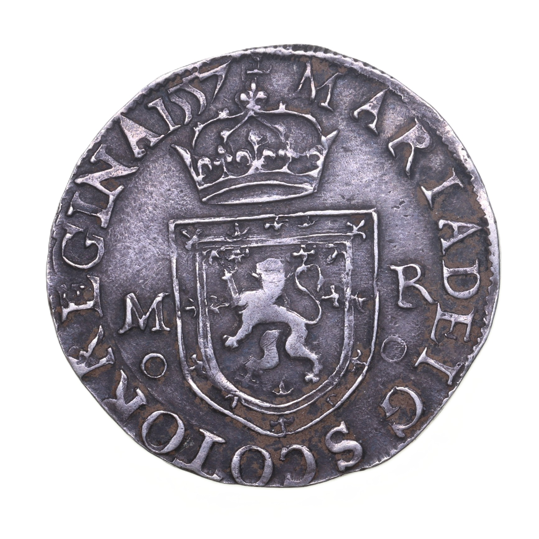 Scotland Mary Queen of Scots AD 1542-1567 Silver Testoon AD 1557