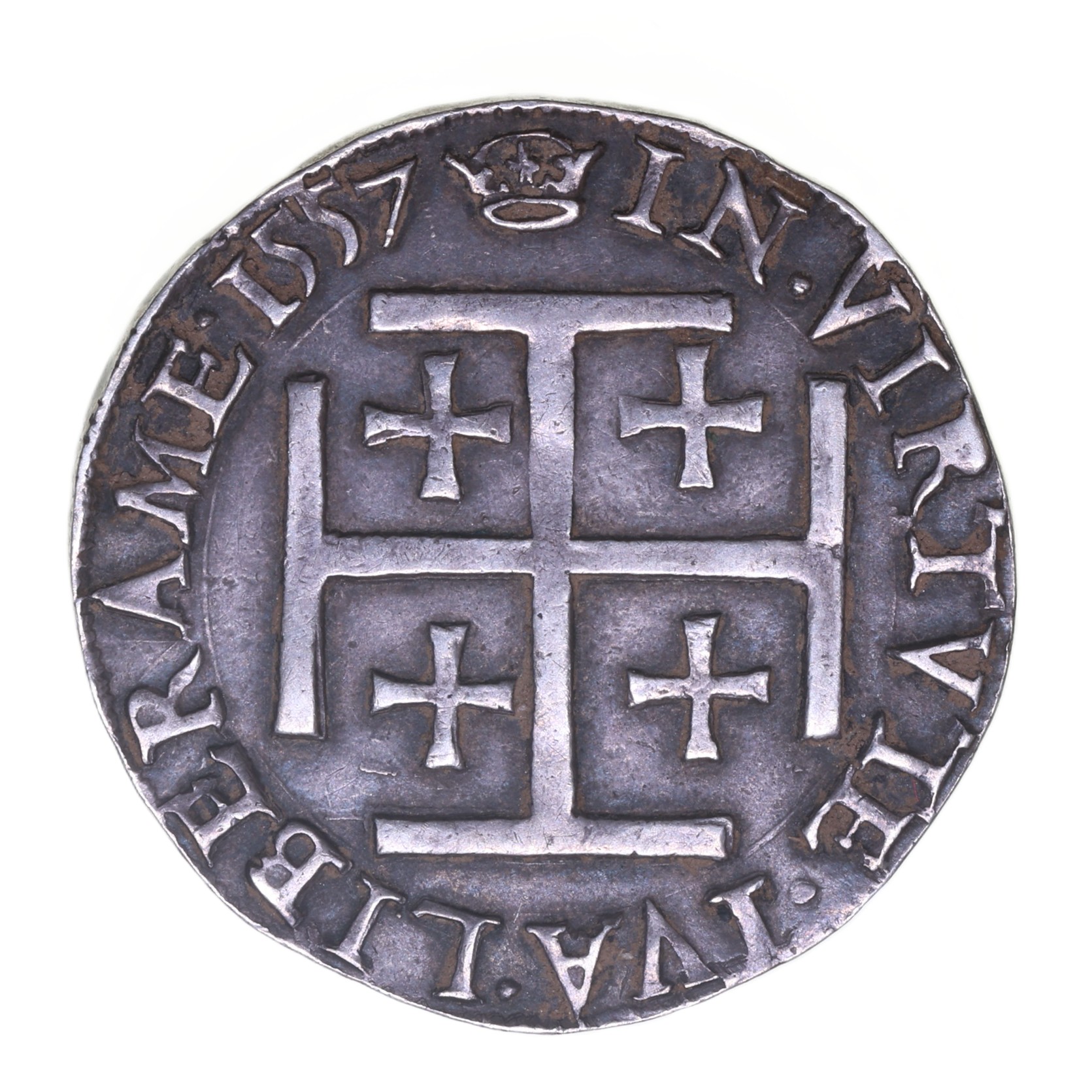 Scotland Mary Queen of Scots AD 1542-1567 Silver Testoon AD 1557 - Image 2