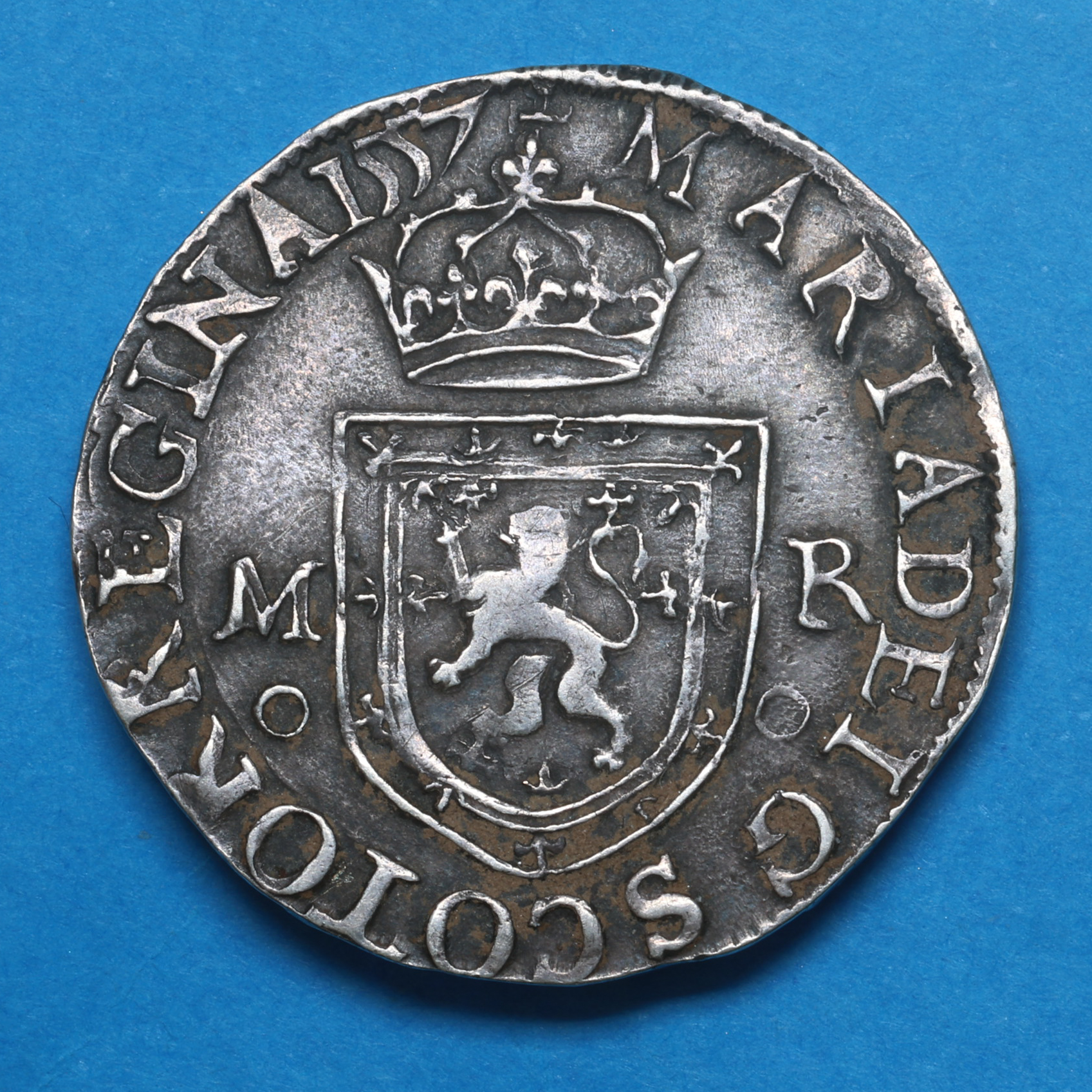 Scotland Mary Queen of Scots AD 1542-1567 Silver Testoon AD 1557 - Image 3