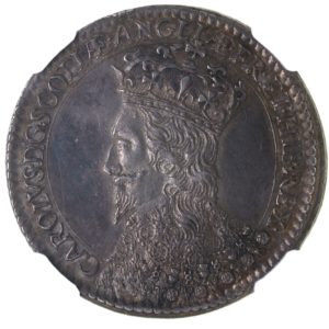 Scotland Charles I AD 1625-1649 Silver Coronation Medal by Nicholas Briot AD 1633 * Graded AU58*