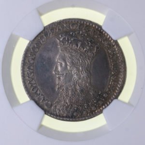 Scotland Charles I AD 1625-1649 Silver Coronation Medal by Nicholas Briot AD 1633 * Graded AU58*