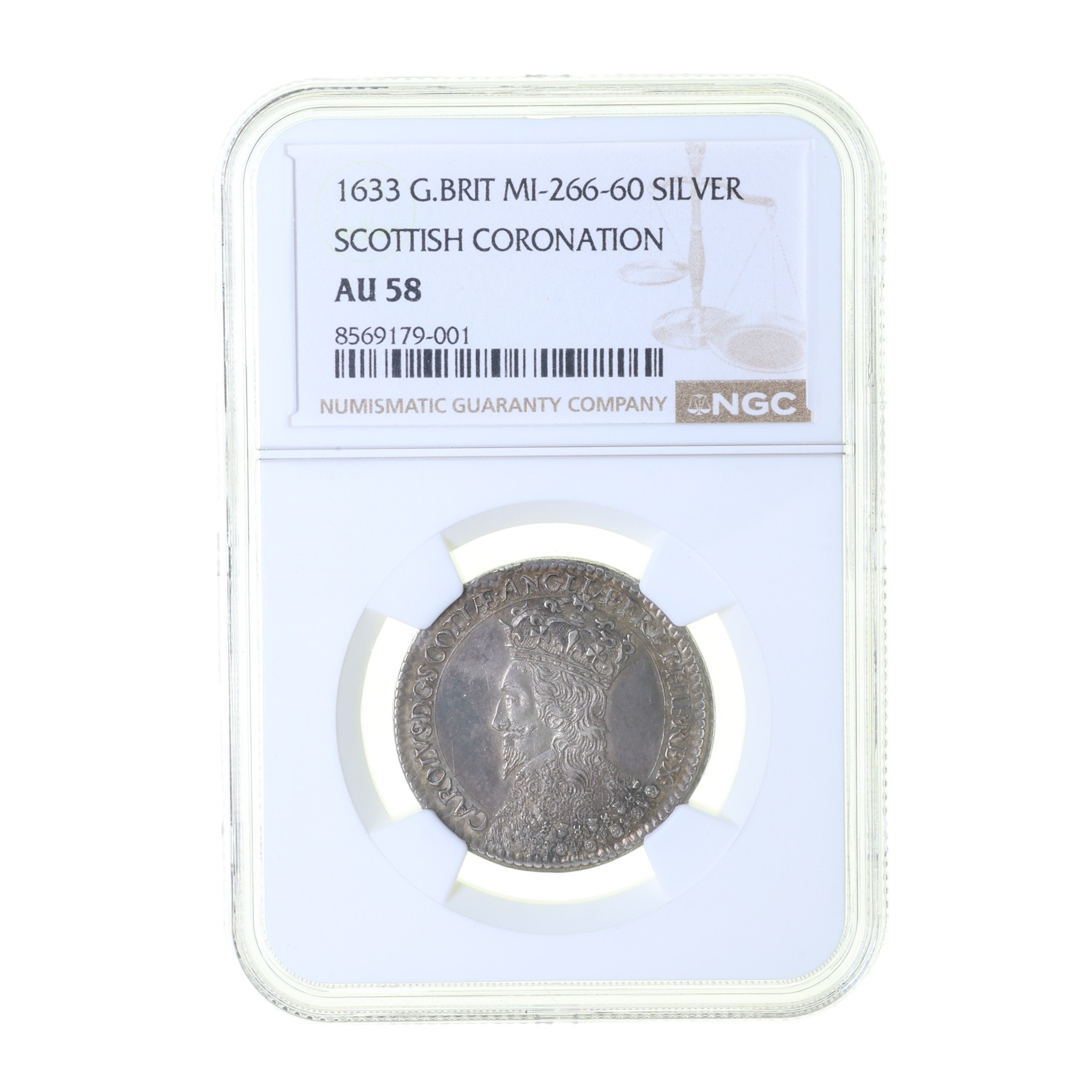 Scotland Charles I AD 1625-1649 Silver Coronation Medal by Nicholas Briot AD 1633 * Graded AU58* - Image 3