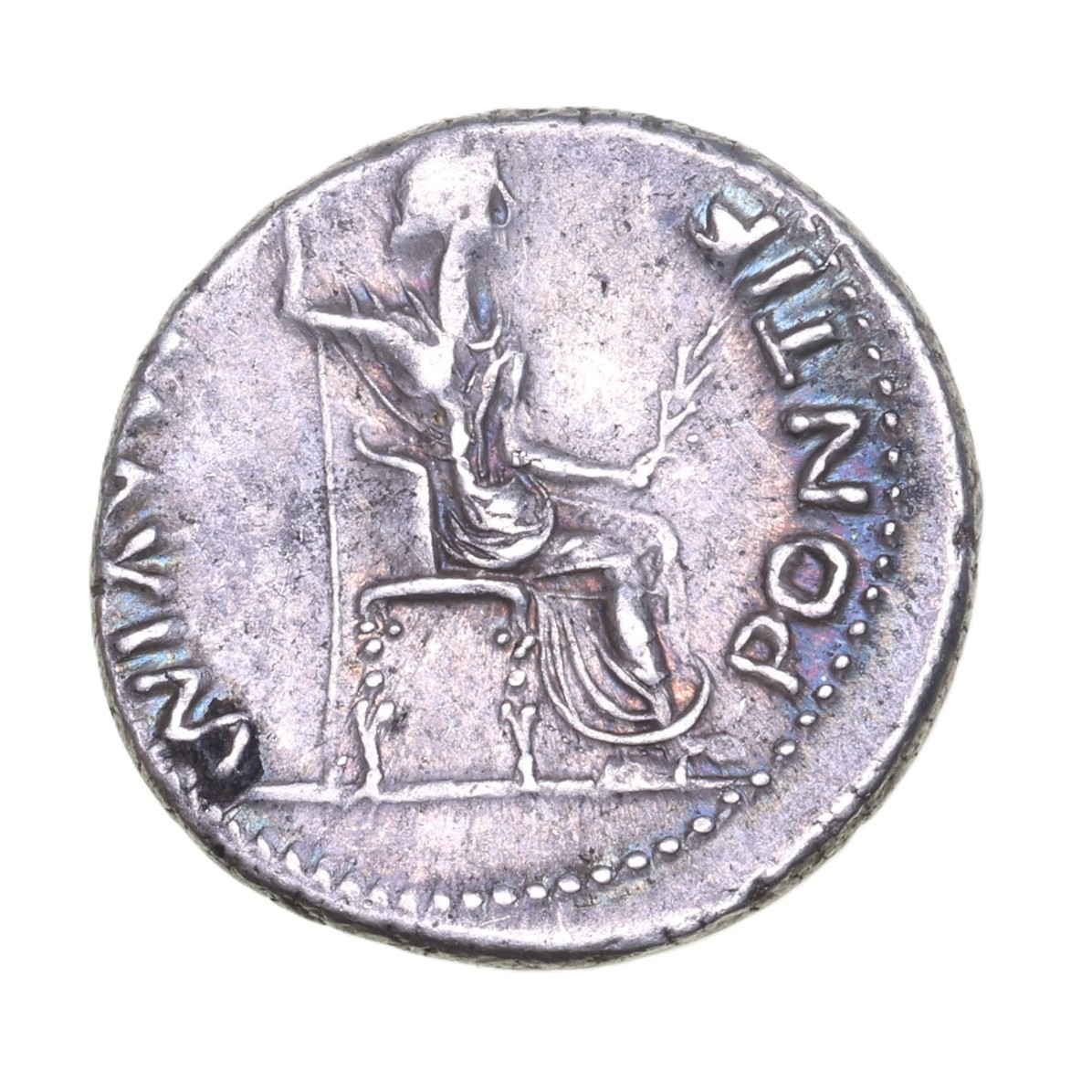 Tiberius AD 14-37 Silver Tribute Penny Lyon - Image 2