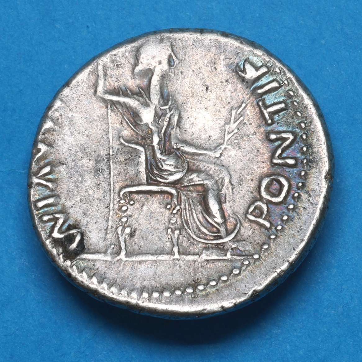 Tiberius AD 14-37 Silver Tribute Penny Lyon - Image 4