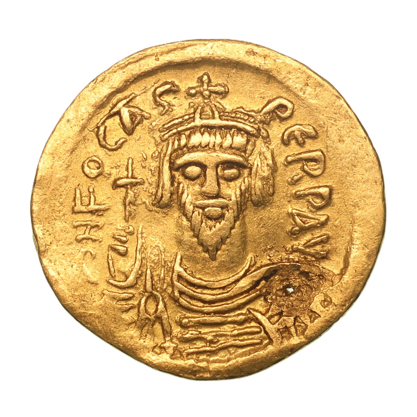 BYZANTINE Phocas AD 602-610 Gold Solidus Constantinople Pierced